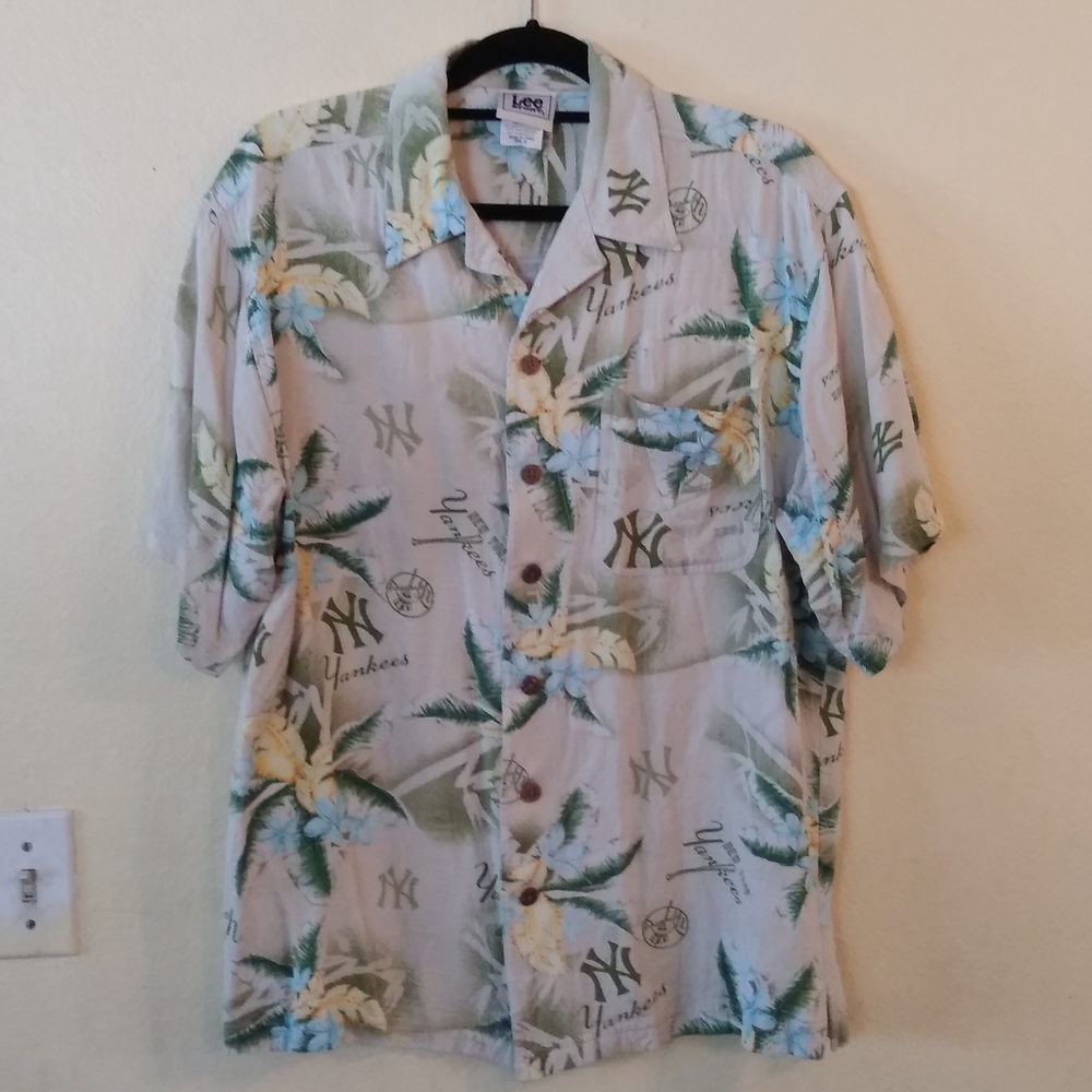 Yankees Tropical Shirt MLB Lee Sport Hawaiian M